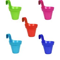 Go Hooked Multi Coloured 5 Pieces Hanging Planters-35