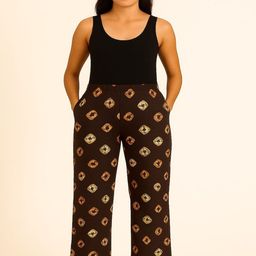 GAB Abstract Printed Pure Cotton Straight-Leg Lounge Pant-image-82