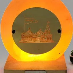 Ram Mandir Himalayan rock salt crafted Lamp-45