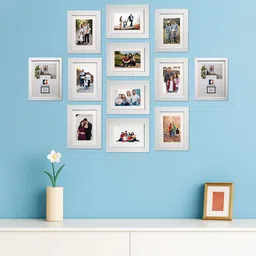 Kuber Industries White 12 Pieces Wooden Wall Photo Frames-image-67