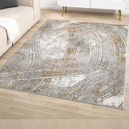 Kaleen India Gold Polyester Abstract Anti-Skid Carpets-image-47