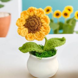 Ekhasa Yellow Susan Artificial Flower With Pot-43