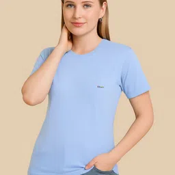 Dzant Women Bio Finish Solid Round Neck Cotton T-shirt-image-18