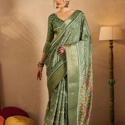 Mitera Zari Silk Blend Sungudi Saree-picture-50