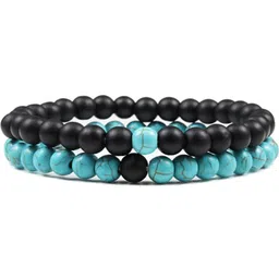 Divine souvenirs Unisex Set Of 2 Artificial Beaded Elasticated Bracelets-4