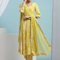 Khushal K Women Floral Printed Regular Kurta with Palazzos & With Dupatta-28