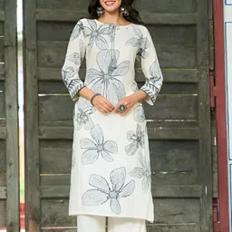 Kaftanize Women Floral Printed Regular Kurta With Palazzos-picture-4