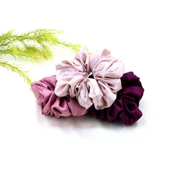 KLIYARA Women Set of 3 Satin Scrunchies-picture-13