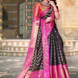 jayant creation Black Silk Blend Barasi Sarees-picture-24