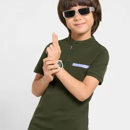 Pantaloons Junior Boys Mandarin Collar Pockets T-shirt-picture-42