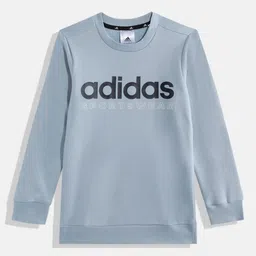 ADIDAS Boys GR FLC CRW Brand Logo Print Sweatshirt-picture-20