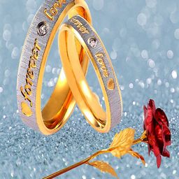 UNIVERSITY TRENDZ Set Of 2 Gold-Plated Finger Rings With Rose-image-49