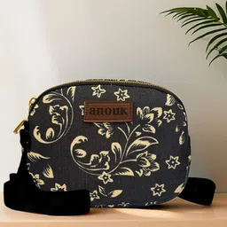 Anouk Printed Sling Bag with Bow Detail-99