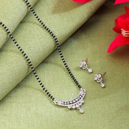 Yellow Chimes Rhodium-Plated Mangalsutra-image-18