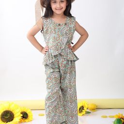 Sangria Girls Printed Pure Cotton Top & Palazzo Clothing Set-picture-43