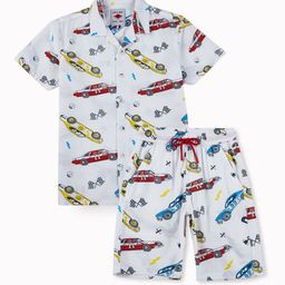 Gini and Jony Infants Printed Shirt Collar Pure Cotton Shirt With Shorts-image-42