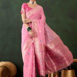 DIVASTRI Woven Design Zari Banarasi Saree-image-95