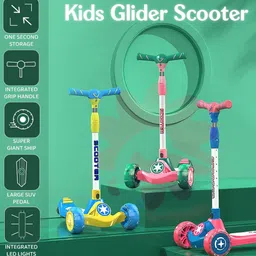 StarAndDaisy Kick Scooter With LED Wheels & Music, Foldable & Adjustable Handle Height image 2