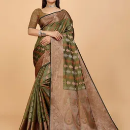 Indian Fashionista Ethnic Motifs Zari Banarasi Saree-picture-34