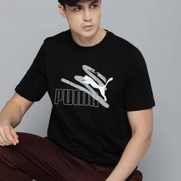 Puma Brand Logo Printed Summer Pure Cotton T-shirt-image-85