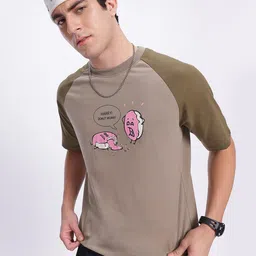 glitchez Donut Worry Printed Raglan Sleeve Tee-image-89