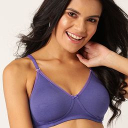DressBerry Navy Blue Solid Non-Wired Non Padded T-shirt Bra LA03-02-picture-53