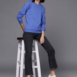 Allen Solly Woman Women Blue Pure Cotton Sweatshirt-image-34