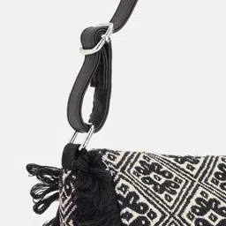 Anouk Ethnic Motifs Printed Structured Sling Bag with Fringed image 2
