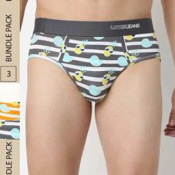 UnderJeans by Spykar Assorted Printed Briefs - Pack of 3-picture-4