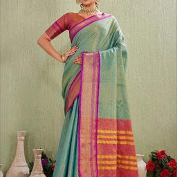 AMRUTKALA SAREES Woven Design Zari Silk Blend Banarasi Saree-image-59