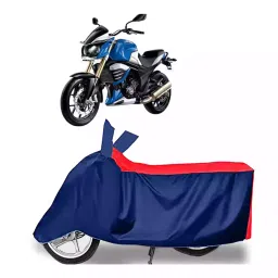 Auto Pearl Two Wheeler Cover with Bag for Mahindra MOJO XT 300, Red & Blue-image-72