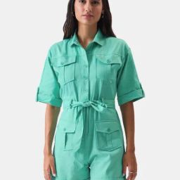 The Souled Store Turquoise Cotton Jumpsuit-picture-25