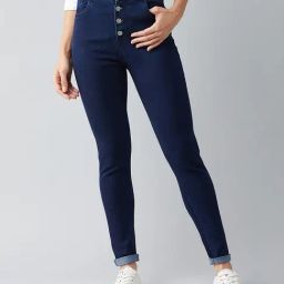 DOLCE CRUDO Navy High Rise Jeans-image-52