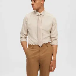SELECTED HOMME Beige Slim Fit Shirt-image-84