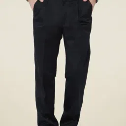 Peter England Black Comfort Fit Mid Rise Trousers-picture-14