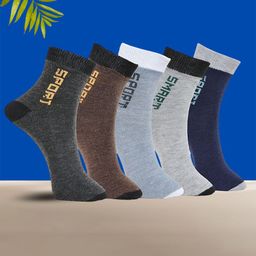 MJE Unisex Pack Of 5 Printed Anti-Odour Ankle-Length Socks-image-46