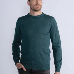 Petrol Round-Neck Regular Fit Pullover-image-76