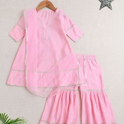 The Magic Wand Girls Embroidered Gotta Patti Kurta with Sharara & Dupatta-picture-47