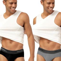 Freecultr Pot Black & Smoke Grey Comfort Fit Briefs - Pack of 2-picture-37