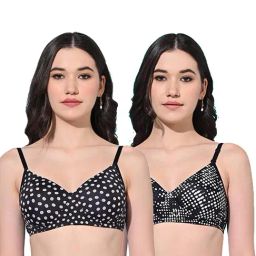 FIMS Black Printed Bras - Pack Of 2-picture-24