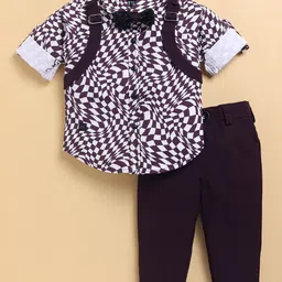 LITTLE COLLARS Boys Printed Long Sleeves Shirt With Trousers-image-38