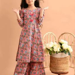 LilPicks Kids Multicolor Cotton Printed Kurta Set-image-5