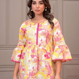 BAESD Floral Print Flared Sleeve Cotton Top-picture-16