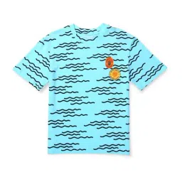 Gini & Jony Kids Blue Printed T-Shirt-image-52