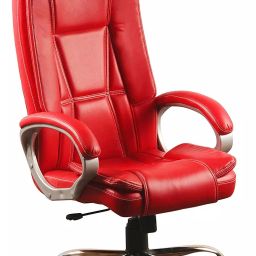 Caddy High Back Revolving office and Home Chair Red PU Leatherette CD119-image-55