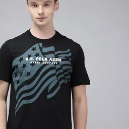 U.S. Polo Assn. Denim Co. Graphic Printed Pure Cotton Slim Fit T-shirt-image-98