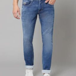 Cantabil Blue Cotton Regular Fit Jeans-image-32