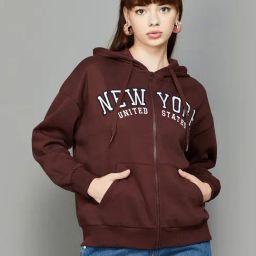 Ginger by Lifestyle Brown Printed Hoodie-image-88