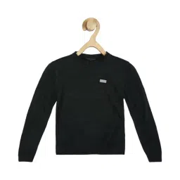 Peter England Kids Black Textured Full Sleeves Sweater-picture-23