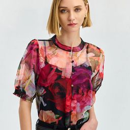 COVER STORY Floral Print Puff Sleeve Top-picture-13